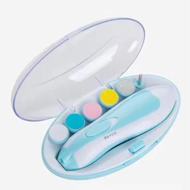 Imagem de Cortador Aparador Lixa de Unha de Bebê Recém Nascido Elétrico com lixas para diversas idades(azul)