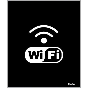 Imagem de Placa De Poliestireno Store Black 15x18cm Wifi - Blk07 - Sinalize