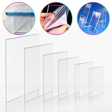 Imagem de Chapa de Acrílico Cristal 4mm  100x200cm  2x1m  Placa Transparente Cas