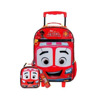 Imagem de Kit Escolar Equipe Resgate Mochila Roda + Lancheira + Estojo - Dermiwi