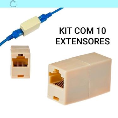 Imagem de Kit Com 10 Extensores De Cabo De Rede Rj45