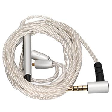 Imagem de RiToEasysports Cabo MMCX do Fio de Cobre Banhado a Prata para SE846 SE535, Com o Controle do Volume Microfone para Uso Diário