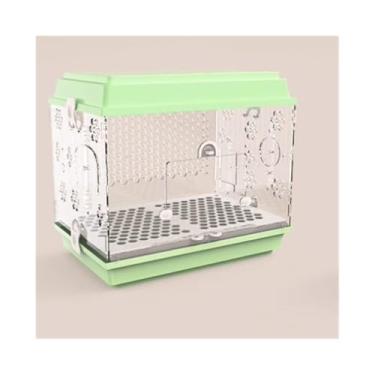 Imagem de Gaiola de pássaro gaiola de papagaio transparente de acrílico grande ornamental chassi removível fácil de limpar ninho de pássaro (verde)