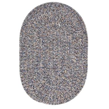 Imagem de Super Area Rugs Tapete trançado reversível rústico Farmhouse Living interno/externo - Feito nos EUA - Mistura azul 9,5 x 1,5 m oval