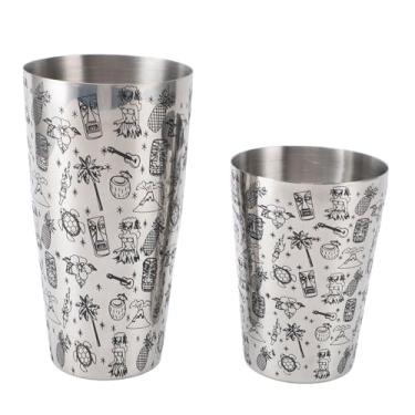 Imagem de Luocute 2 Piece Gravura Boston Shaker Set, 304 Aço Inoxidável Cocktail Shaker Martini Tin Leakproof Ferramenta para Bartending e Home Bar Kits Bartender Professional