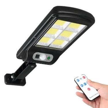 Imagem de Luminária Solar Refletor Poste com Controle Remoto Super Potente Led Sensor de Presença 3 Modos de Iluminação – IP65 Ultra Potente Prova D'agua 8 Janelas