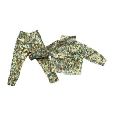 Imagem de Dynwave Roupas de bonecos de ação em escala 1/6, jaquetas e calças, uniforme de, fantasia de boneco masculino, roupas em miniatura para bonecos