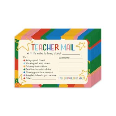 Imagem de 60 peças cartões de correio de professores Happy Mail notas positivas para pais cartões motivacionais de incentivo para sala de aula pré-escola jardim de infância material escolar essencial para