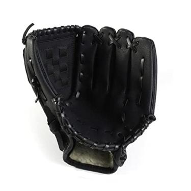 Imagem de Luvas de beisebol softball luva de beisebol equipamento de prática de softball tamanho 10,5/11,5/12,5 mão esquerda para menino jovem adulto homem mulher comboio três cores (cor: Black, US Size: 12,5