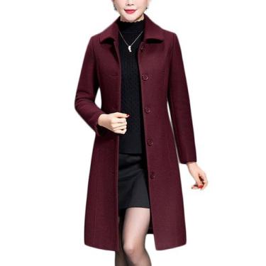 Imagem de Casaco Jenkoon feminino Wool Trench, casaco grosso de inverno