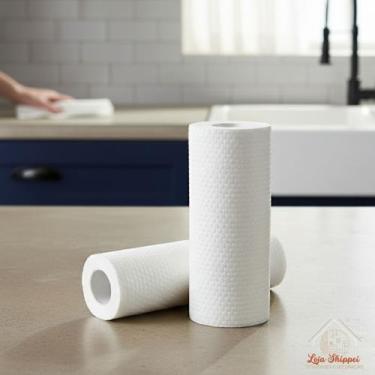 Imagem de Rolo Pano Multiuso Absorvente Reutilizável com 50 Unidades Cozinha Lim