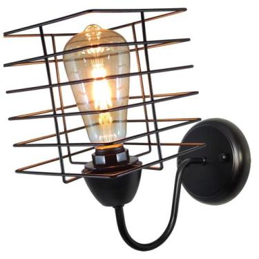 Imagem de Arandela Parede Aramado Boxy preta branca garagem corredor - CM GLASS 