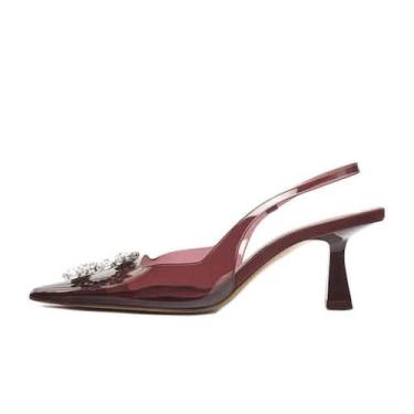 Imagem de Sapatos Keleimusi Clear Slingback Heeled para mulheres com salto de ga