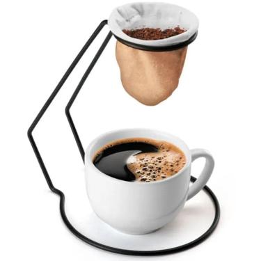 Imagem de Coador De Café Com Bule E 2 Canecas De Alumínio 90 Ml