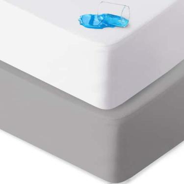 Imagem de Capa de colchão Biloban, lençóis de berço impermeáveis, pacote com 2 u