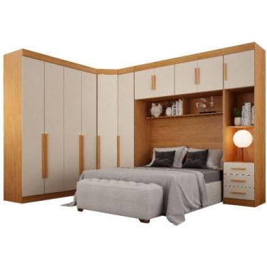 Imagem de Conjunto Guarda Roupa Modulado Orion Cinamomo Off White Casal 11 Porta