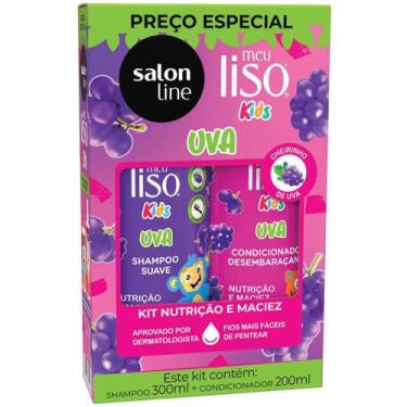 Imagem de Kit Salon Line Meu Liso Kids Uva Shampoo 300ml + Condicionador 200ml