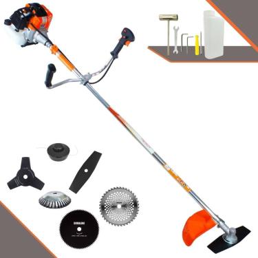 Imagem de Cortador de Grama Robusto À Gasolina Vulcan VR430-S 43cc 1,7HP de Potência 10.000rpm Roçadeira Profissional Lateral Completa Com 6 Opções de Cortes