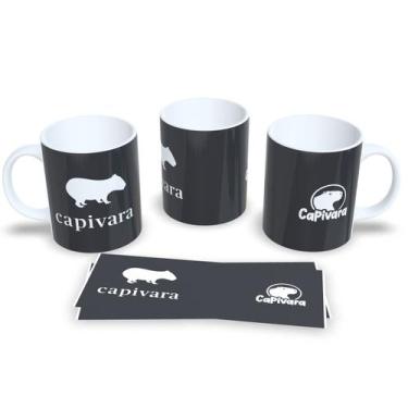Imagem de  Caneca de Porcelana Capivara Fofa  Presente Criativo e Divertido - Es