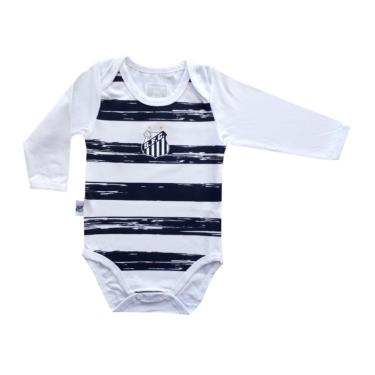 Imagem de Body Bebê Santos Listras Manga Longa Oficial