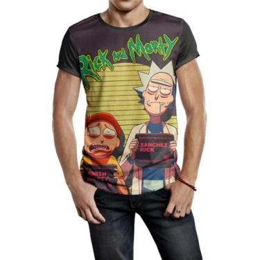 Imagem de Camiseta Masculina Rick And Morty Preso Full Print Ref:705 - smoke, Pr