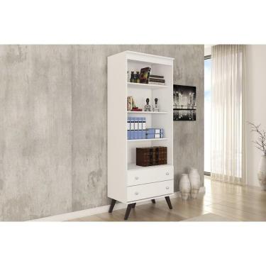 Imagem de Estante De Livros Esm 216 C- 2 Gavetas Branco - Movelbento