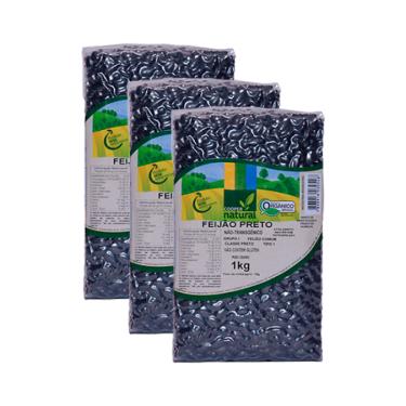 Imagem de Kit 3X: Feijão Preto Orgânico Coopernatural 1kg