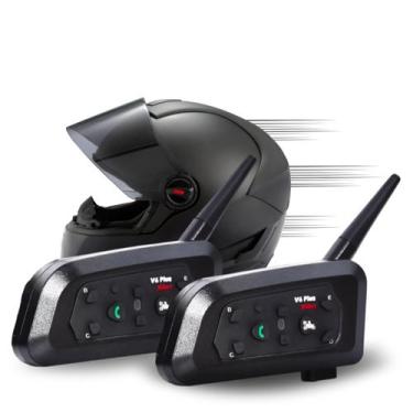 Imagem de Intercomunicador Capacete V6 Pro Plus Bluetooth Comunicador Duplo Sem 