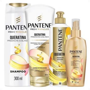 Imagem de Kit Pantene Pro-V Queratina: Shampoo 300ml, Condicionador 250ml, Creme
