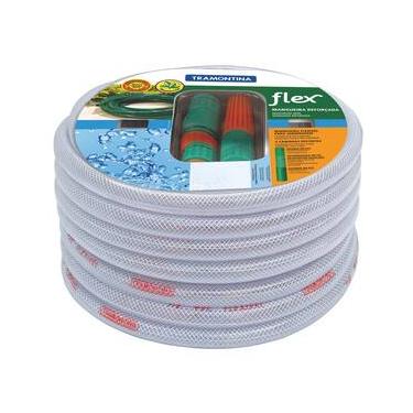 Imagem de Mangueira Tramontina Flex de 1/2" para Jardim com Engates Rápidos e Esguicho 30m - Gelo