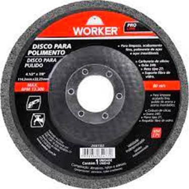 Imagem de Disco Para Polimento Limpeza Acabamento De Inox 4,5p x 22mm - WORKER, 