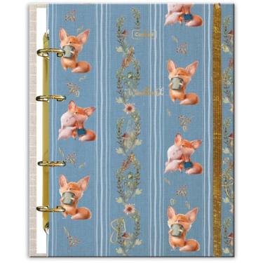 Imagem de Caderno Colegial Argolado com Elástico Cadersil Estampa Woodland - 80 Folhas – Capa Dura – Ideal para Escola ou Anotações do Dia a Dia