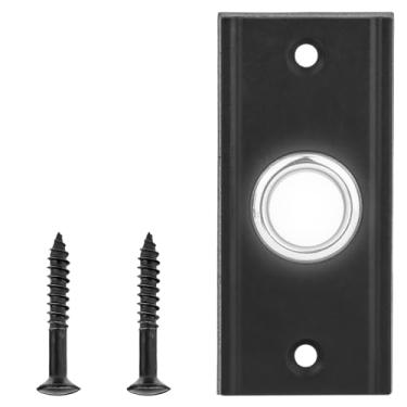 Imagem de Botão de pressão de campainha iluminado por LED, substituição de botão de campainha redonda com parafusos, interruptor universal de botão de pressão de campainha de metal montado na parede para