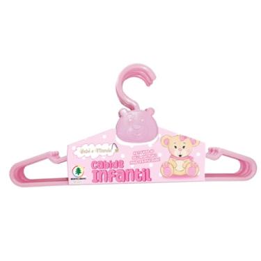 Imagem de Kit Com 5un de Cabides Infantil Bebê e Mamãe - Monte Líbano (Rosa)