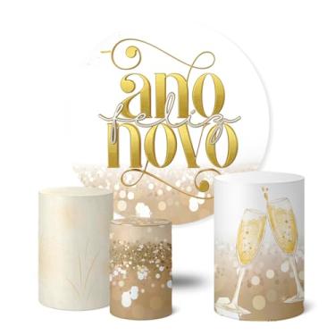 Imagem de Trio Capas Cilindro + Painel Sublimado Festa 1,50m Ano Novo (K1ANV024)
