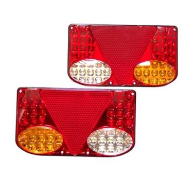 Imagem de 2 peças 12V 24V 48 LED luz traseira de carro caminhão luz de freio de parada traseira lâmpada indicadora à prova d'água van caminhão trailer caravana RV