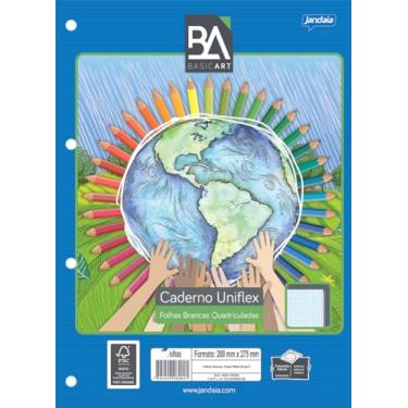 Imagem de Refil para Caderno Argolado/Fichário Univ 80 folhas Quadriculadas Brancas Basic Art - Jandaia