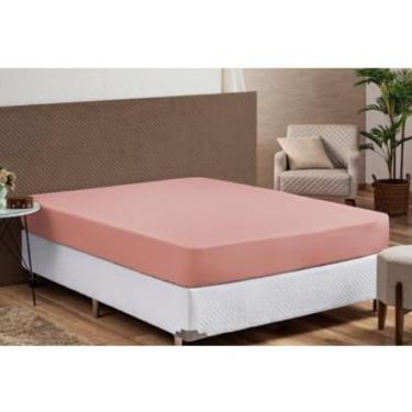 Imagem de Lençol Queen Avulso com Elástico Algodão Fios Toque Macio e Alta Durabilidade (ROSE)