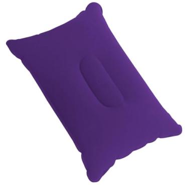 Imagem de Travesseiro Almofada Inflável Portátil Diversas Cores – Conforto para Viagem, Camping, Praia e Descanso (ROXO)