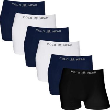 Imagem de Kit 6 Cuecas Boxer Polo Wear Masculina Poliéster Sem Costura Cueca Box