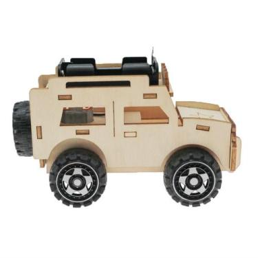 Imagem de Kit científico: Jeep DIY de madeira para crianças, projetos STEM, cons