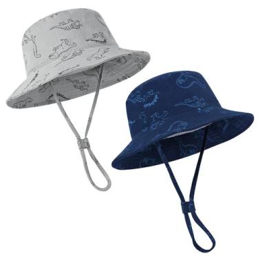 Imagem de Chapéu de sol para bebês DANMY UPF 50+ com aba larga, 2 peças de 0 a 6