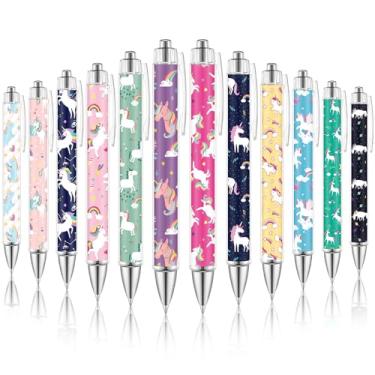 Imagem de Dispowreath 12 peças, presente para amantes de animais, presente de escritório, abelha, preguiça, gato, flamingo, flor, lhama corgi, cavalo de vaca das terras altas, dachshund, pug, caneta