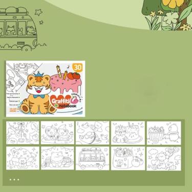 Imagem de 1 kit portátil de artesanato em aquarela - conjunto divertido de artesanato para colorir, adequado para colorir em aquarela e desenho a lápis de cor, ideal para lazer em movimento, animal fofo