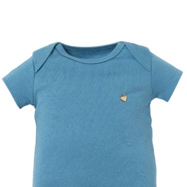 Imagem de Body Bebê Curto Unissex Azul Liso Est195- Hug