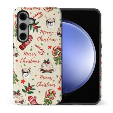 Imagem de casesok Capa para Samsung Galaxy S25 Plus, capa rígida de camada dupla + capa de telefone de silicone, proteção total à prova de choque para Samsung Galaxy S25 Plus - Bolo de Natal Lollipop Holiday