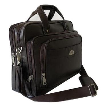 Imagem de Pasta Masculina Maleta Bolsa P Trabalho Couro Notebook 14 15 16 17 Pol