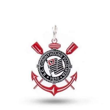Imagem de Pingente Corinthians Escudo em Prata 925 Colorido-Unissex