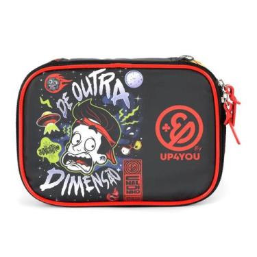 Imagem de Estojo Escolar Box Grande Bolsinha Infantil Up4you Enaldinho, Preto