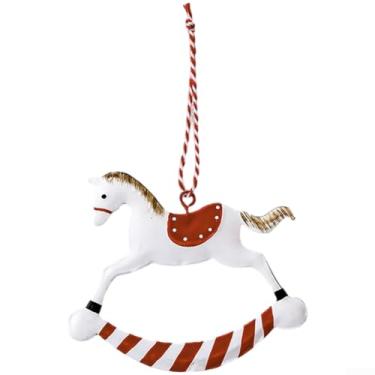 Imagem de Pingente de enfeite de Natal de ferro com design de caixa de correio de Papai Noel e caixa de presente, decoração de férias vintage vermelha pendurada para árvore ou exibição doméstica, estilo de